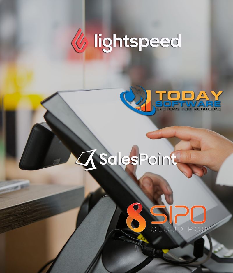 A point-of-sale terminal with logos of our integerations